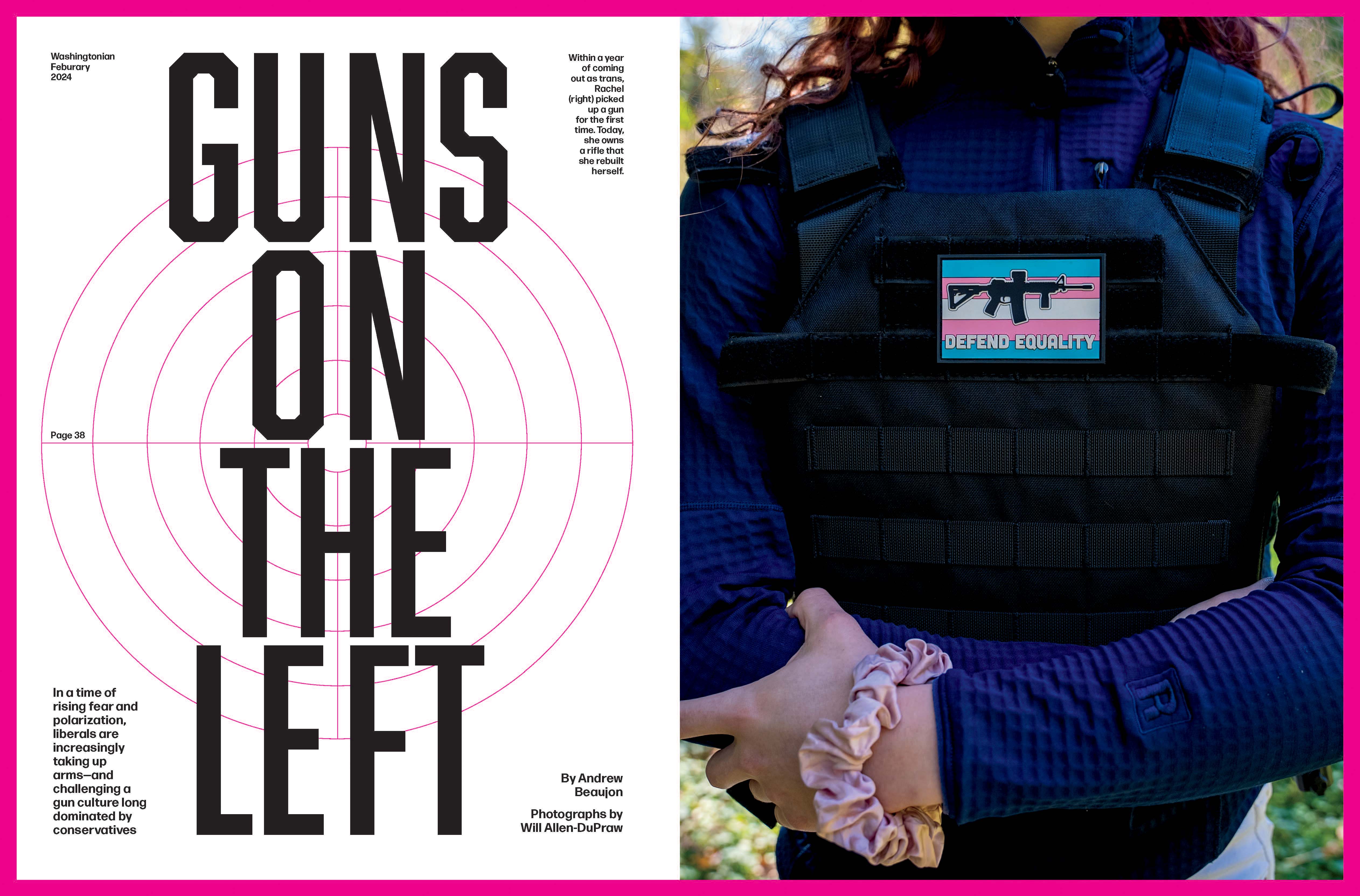LGBTQ guns opening spread from Washingtonian Magazine